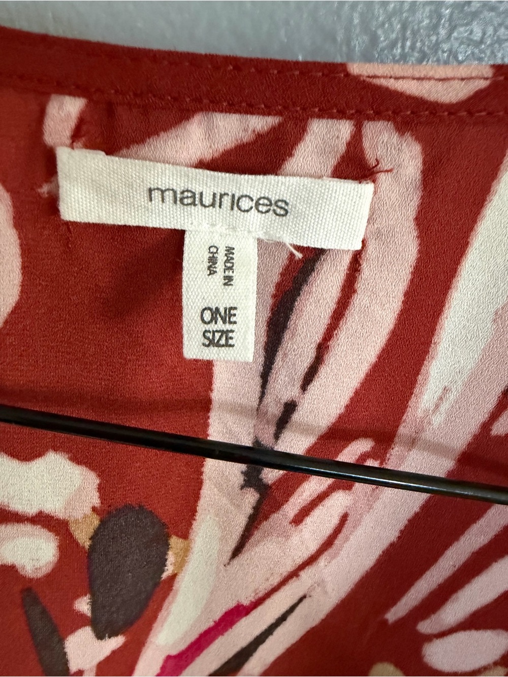 Maurices Rust Floral Open-Front Kimono - Picture 3 of 7